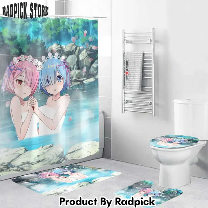 Rezero girls hot spring ram and rem combo bathroom set   rp0205631